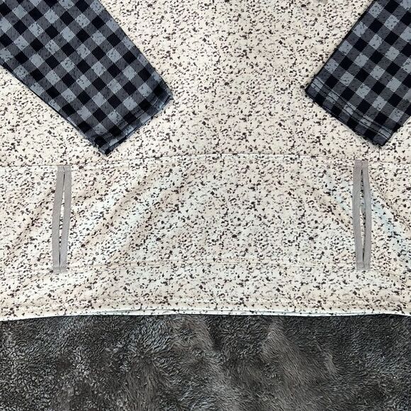 104. Boutique Unisex Black & Grey Buffalo Print hoodie Size 2X NWT - Picture 3 of 9